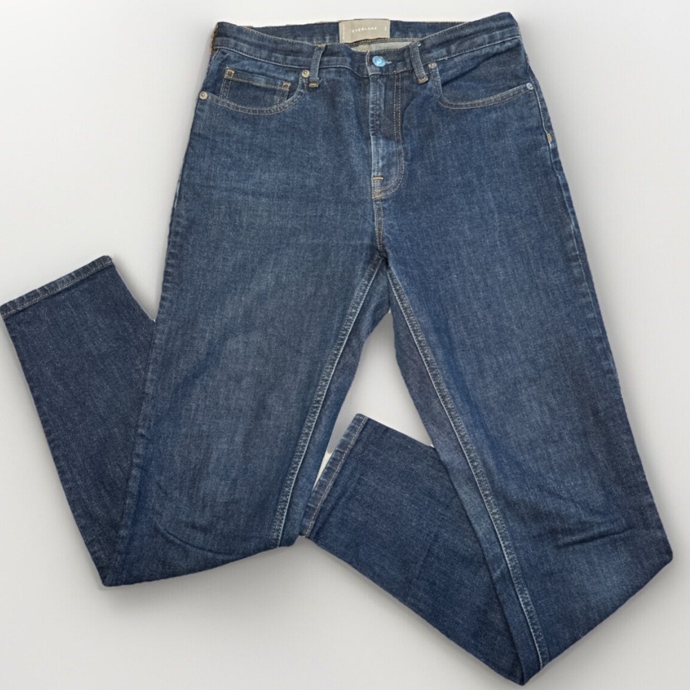 Everlane Jeans Womens 28 Tall Dark Blue The High Rise Stretch EUC